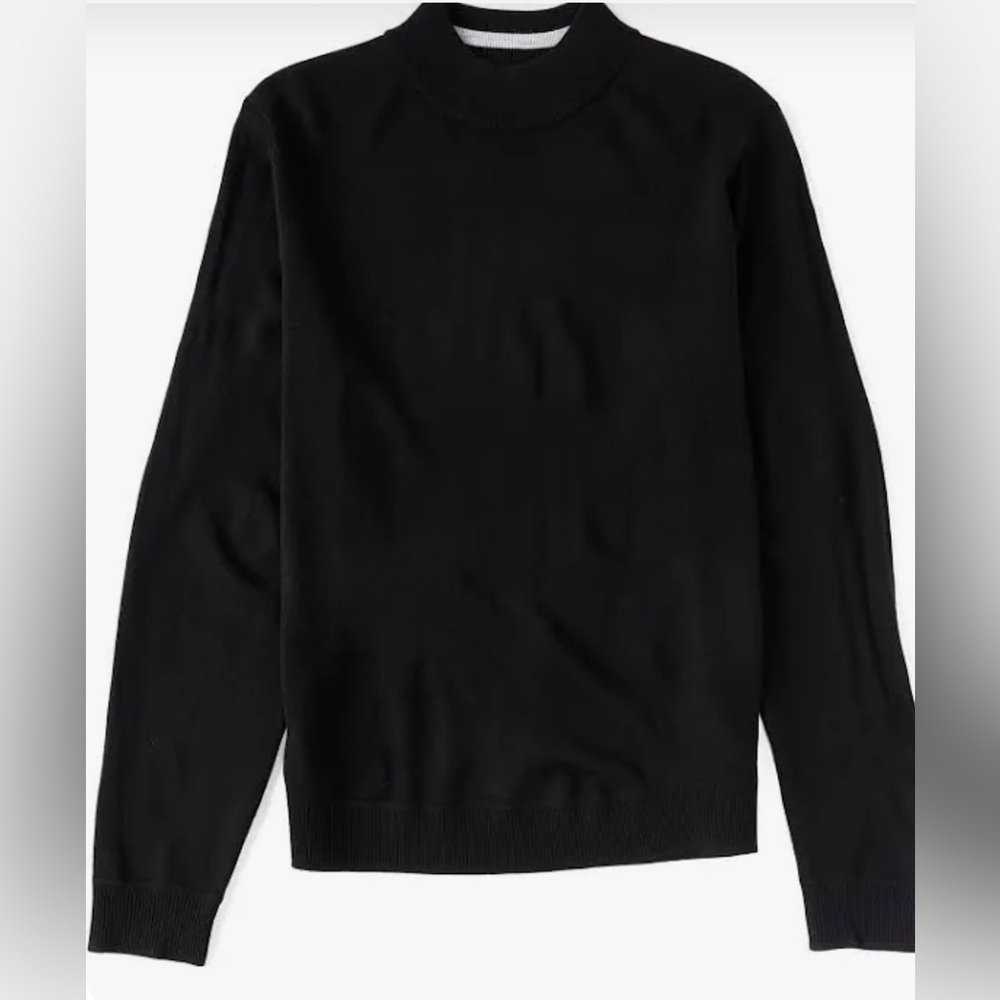 Sophisticated Murano black modern performance men’s mock turtle neck sweater/ XL